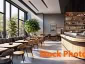 modern busy café bar